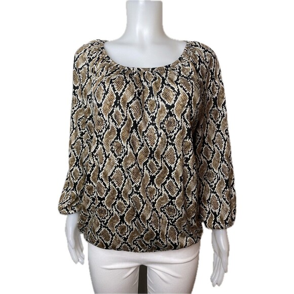 Michael Kors Tops - F. Michael Kors Top Size L Print Multicolor Long Sleeve Round Neck NWT $64